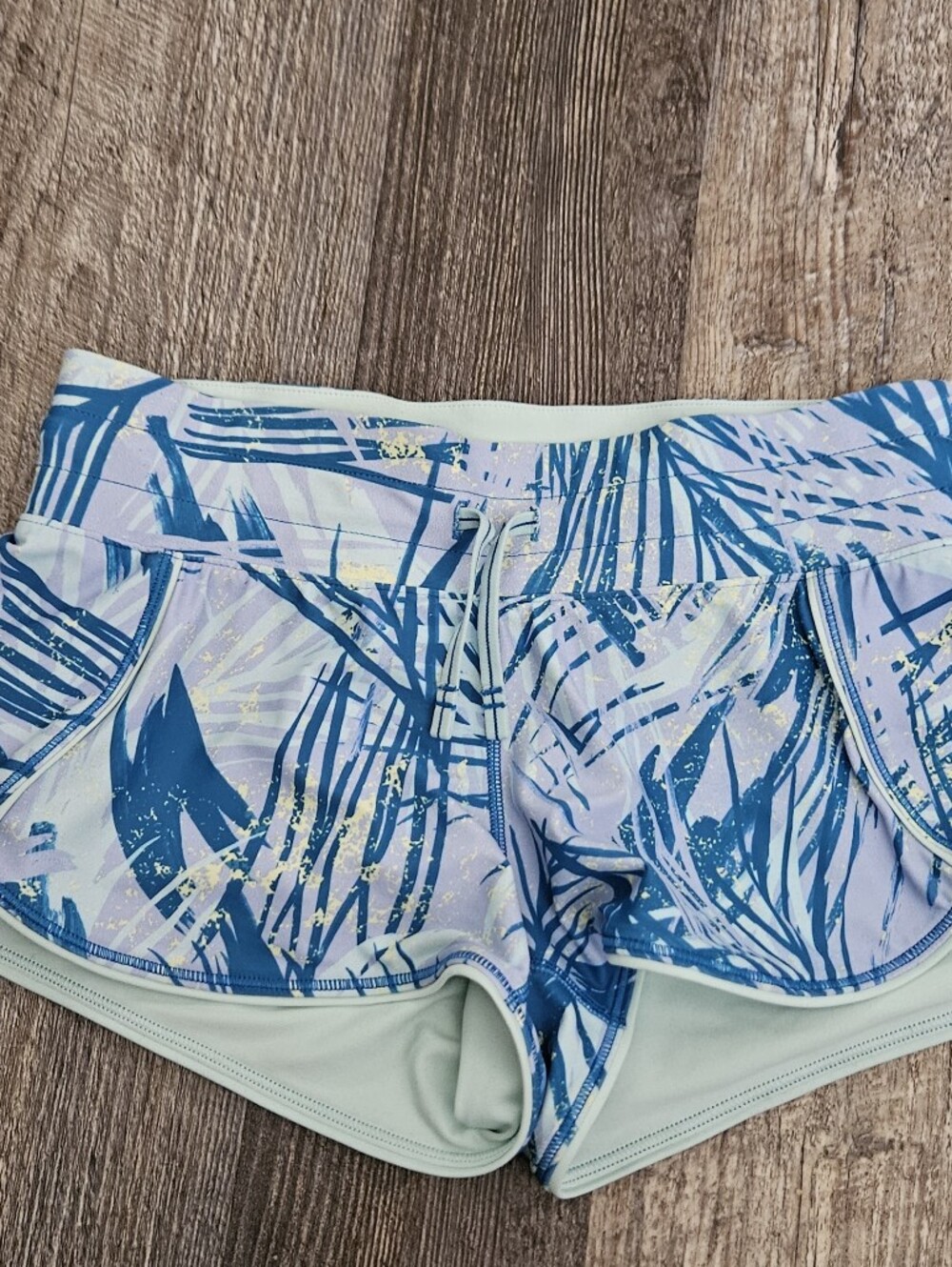 Lululemon's Ivivva Blue Tropical Print Reversable Short